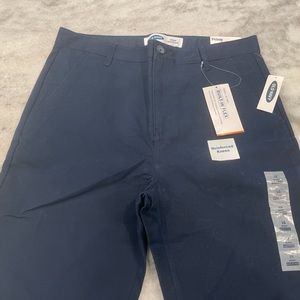 NWT Old Navy Boys Built-In Flex Chino Pants Blue 16 Skinny Uniform